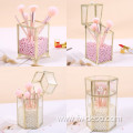 Geometric Glass Makeup Brush Box Holder Jewelry Box